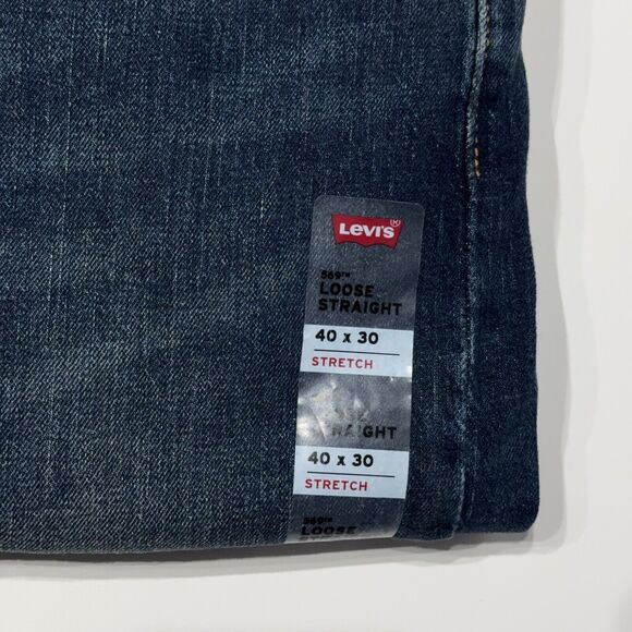 NWT $69.50 Levi's 569 Loose Straight Jeans Dark Wash Stretch Men's Size 40x30 - Picture 7 of 9